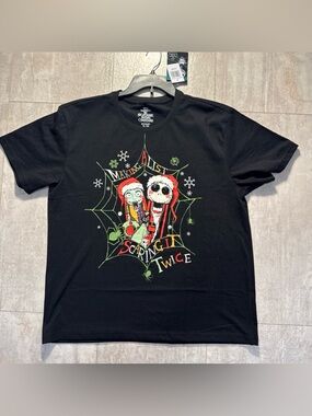 NWT Disney Black The Nightmare Before Christmas Logo Tee XL